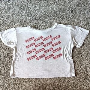 Savage White Baby Tee